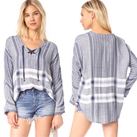 Anthropologie Tops - NWT Anthro Rails Lily Yarn Dyed Lace Up Tunic Top